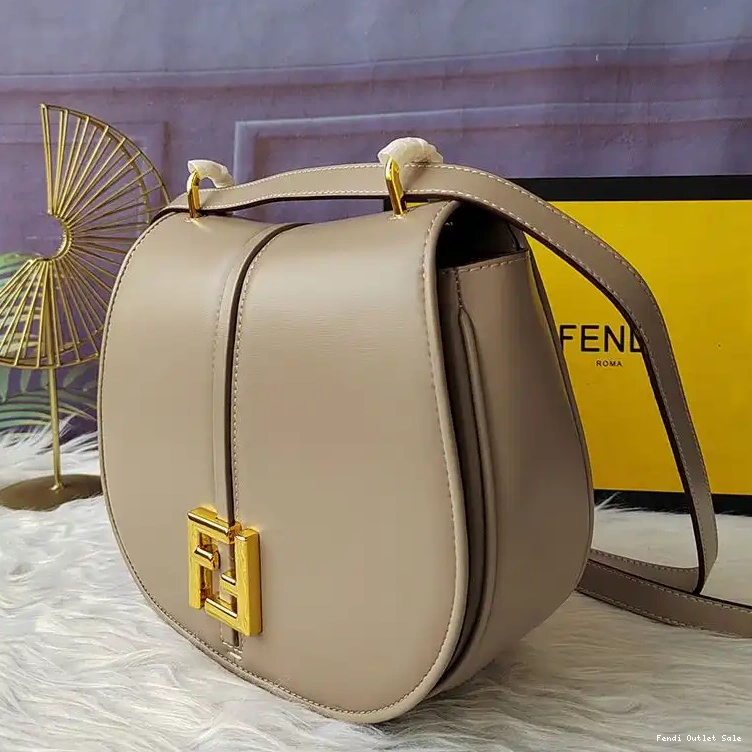 Cheap Leather C'mon In Fendi Calf Medium Grey Bag 0516